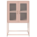 ZNTS Highboard Pink 68x39x107 cm Steel 853375