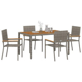 Garden Dining Set 5 pcs Grey Poly Rattan 3365407