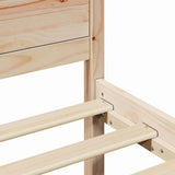 Bed Frame with Headboard Natural 140 x 190 cm Solid Pine Wood 873277