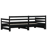 Daybed with Trundle without Mattress Black 80x200 cm Solid Wood 836152
