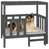 Dog Bed Grey 105.5 x 83.5 x 100 cm Solid Wood Pine 822389