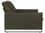 2 Seater Sofa Army Green 130 x 81 x 82 cm Faux Suede Fabric 42040994