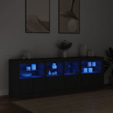 Sideboard with LED Lights Black 202x37x67 cm 3209010