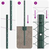 Welded Wire Fence 25 x 1.5 m PVC-Coated Steel Green 3336729