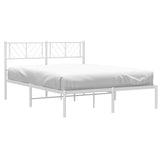 Metal Bed Frame without Mattress with Headboard White 120x200cm 372226