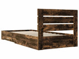 Bed Frame with Drawer Smoked Oak 100 x 200 cm Engineered Wood 3412008