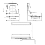 142320 Forklift & Tractor Seat with Suspension and Adjustable Backrest