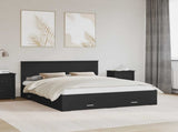 Bed Frame with Headboard Black 160 x 200 cm Engineered Wood 3410871