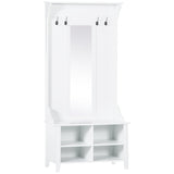 Hallway Furniture Set Shoe Bench Storage Mirror Cabinet Coat Rack Multiple Cubes Hangers Organiser T3398P344509