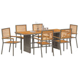 Garden Dining Set 7 pcs Grey Poly Rattan 3365451