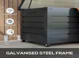 311L Galvanised Steel Garden Storage Box, with Lock - Dark Grey T3398P314189