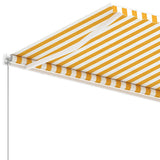 Freestanding Manual Retractable Awning 400x300 cm Yellow/White 3069538