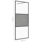151030 Walk-in Shower Wall with Clear ESG Glass 100x195 cm Black