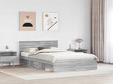 Bed Frame Grey Sonoma 135 x 190 cm Engineered wood 3407891