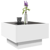 Coffee Table with LED White 50x50x30 cm Engineered Wood 847504
