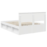 Bed Frame with Headboard White 135 x 190 cm Solid Pine Wood 3410609