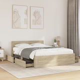 Bed Frame with Headboard without Mattress Sonoma Oak 140x200 cm 3295564