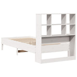 Bookcase Bed without Mattress White 90x190 cm Single Solid Wood Pine 3322892