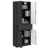 Cabinet Set 2 pcs Black Engineered Wood 3416989