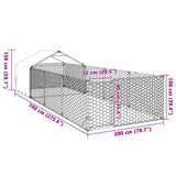 Outdoor Dog Kennel with Run 7x2x1.5 m Galvanised Steel 3329237
