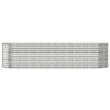Garden Raised Bed Galvanised Steel 296x80x68 cm Silver 318962