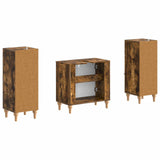 2 Piece Bathroom Cabinet Set ALKMAAR Smoked Oak Engineered Wood 3417995