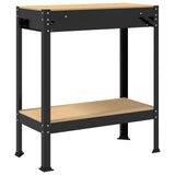 Workbench Black 80 x 40 x 91 cm Engineered Wood and Metal 42020130