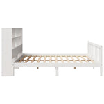 ZNTS Bookcase Bed without Mattress White 200x200 cm Solid Wood Pine 3321713
