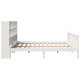 ZNTS Bookcase Bed without Mattress White 200x200 cm Solid Wood Pine 3321713