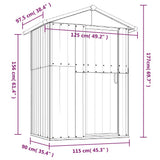 Garden Shed Anthracite 126x97.5x177 cm Galvanised Steel 316235