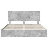 Storage Bed Concrete Grey 200 x 200 cm Engineered Wood 3412654