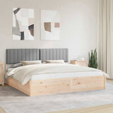 Bed Frame with Upholstered Headboard Light Grey 200 x 200 cm 3398209