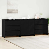 Sideboard 3 pcs Black 70 x 41 x 75 cm Engineered Wood 3332501
