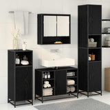 Bathroom Furniture Set 4 pcs Black Oak Engineered Wood 3402532