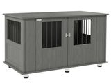 Dog Crate Table for Medium and Large Dogs with Magnetic Door for Indoor Use, 95 x 55 x 75 cm, Grey T3398P376409