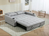 Two-Seater Pull-Out Sofa Bed - Light Grey T3398P344482