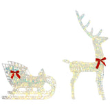 Reindeer Pull Sleigh Warm white 70 x 26 x 129 cm PET 42019079
