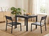HOMCOM 3 Piece Space-Saving Kitchen Table and Chairs, Dining Table Set for 2 with Metal Legs, Black T3398P548102