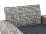 6 Pieces PE Rattan Garden Furniture Set with Three-seat, Armchairs and Footstools, Aluminium Patio T3398P319995