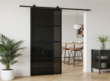 Sliding Door 76 x 205 cm Tempered Glass and Aluminium 42054105