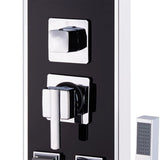 Shower Panel Unit Glass 18x42.1x120 cm Black 142991