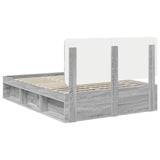 Bed Frame Grey Sonoma 150 x 200 cm Solid Pine Wood 3412475