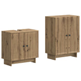 2 Piece Bathroom Cabinet Set EDE Artisan Oak Engineered Wood 3417584
