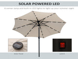 2.7m Patio Garden Umbrella Outdoor Parasol with Tilt Crank and 24 LEDs Lights T3398P318606
