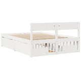 Bed Frame without Mattress White 120x200 cm Solid Wood Pine 3282352