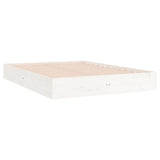 Bed Frame without Mattress White Solid Wood 180x200 cm Super King 820028