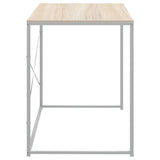 Computer Desk White and Oak 110x60x70 cm Engineered Wood 30210