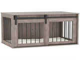 98cm Dog Crate Furniture with Removable Cushion for Large Dogs - Brown T3398P376381