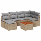 Garden Sofa Set with Cushion 8 pcs Beige Poly Rattan 3347735