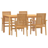 5 Piece Garden Dining Set Solid Wood Teak 3157915